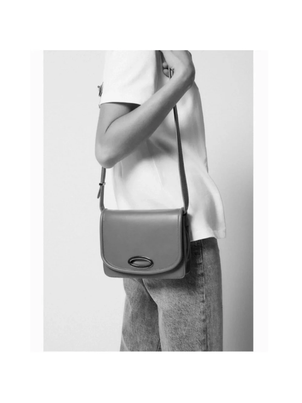 Zara Tan Brown Leather Crossbody Bag